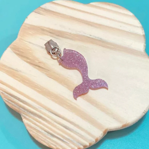 Cursor Puxador de Zíper n.5 Individual - Sereia Glitter Lilás