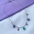Choker coração com pedras coloridas