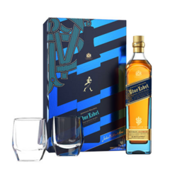 JOHNNIE WALKER · BLUE LABEL · 2 VASOS · ESTUCHE · 750ML