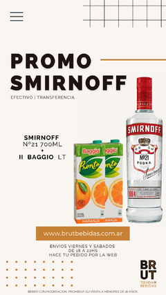 PROMO · SMIRNOFF N21 + II BAGGIO LT
