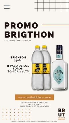PROMO · BRIGHTON + 2 TONICAS 1.5LT