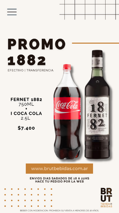 PROMO · FERNET 1882 + COCA 2.25LTS