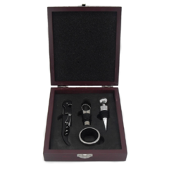 SET DE VINO CAJA MADERA 4 ELEMENTOS SCHON