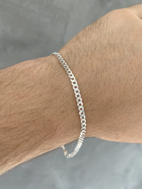 PULSEIRA GRUMET 3MM - 3.4G - 21CM - PRATAS 925