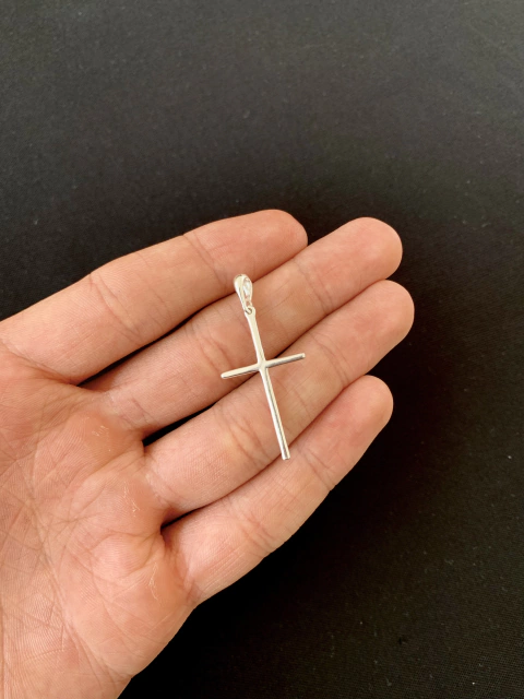 PINGENTE CRUZ LISA - 3CM - PRATAS 925