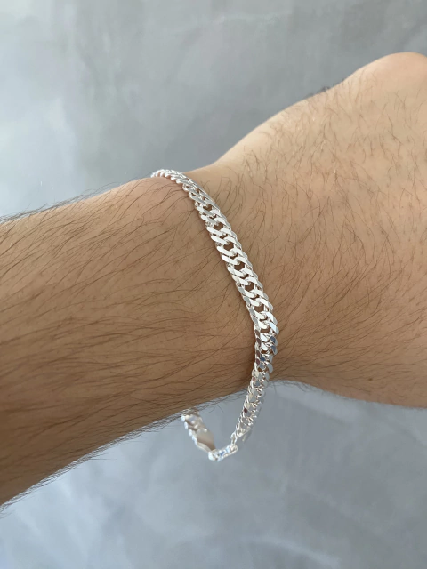 PULSEIRA GRUMET DUPLA 6MM - 8.6G - PRATAS 925