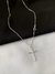 CORRENTE VENEZIANA 1MM + PINGENTE CRUZ AGULHA - PRATAS 925 na internet