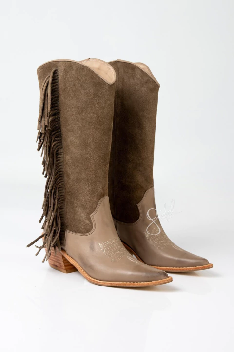 TEXANA CUERO CON FLECOS (6200)