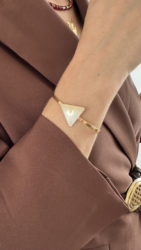 Bracelete Triângulo Texturizado Ouro - comprar online