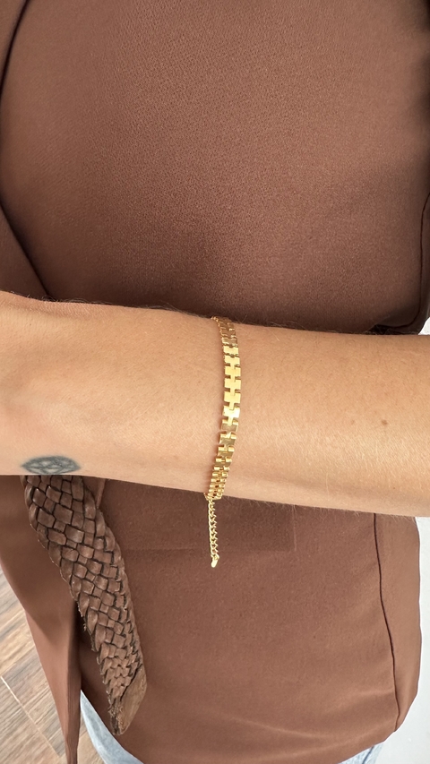 Pulseira Quadros achatados Ouro - comprar online