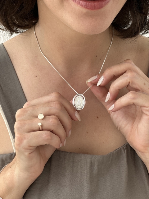 Colar Nossa Senhora Aparecida giratório Prata - comprar online