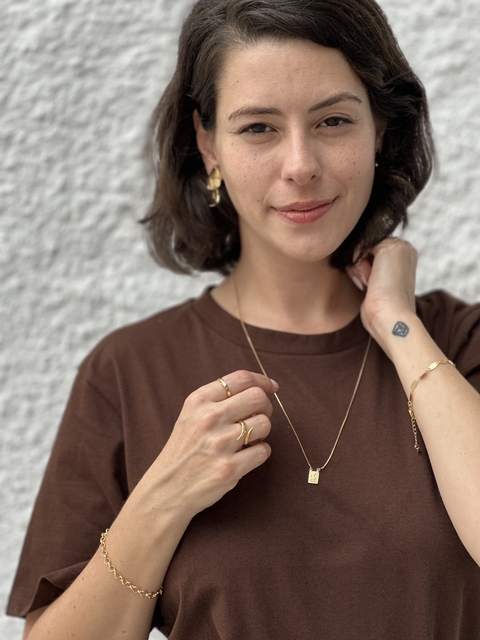 Escapulário Ouro Nossa Senhora Aparecida e Sagrado Coração de Jesus - comprar online