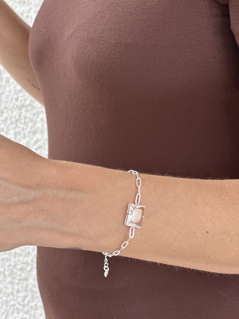 Pulseira Cartier com Zircônia retangular Prata - comprar online