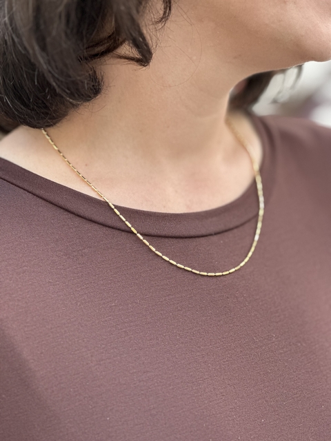 Colar Baguetes Ouro 50cm - comprar online