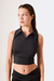 Polo Crop Top - Black - tienda online