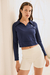Polo Cropped Tee - Navy - Bazza Sporty