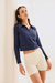 Polo Cropped Tee - Navy - comprar online