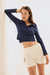 Polo Cropped Tee - Navy - comprar online