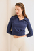 Polo Cropped Tee - Navy en internet