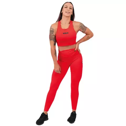 Legging Cós Drapeado Vermelho - Pwrd By Coffee - comprar online