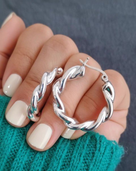 Argolla Inflada Tipo Trenza (A00-115) - comprar online