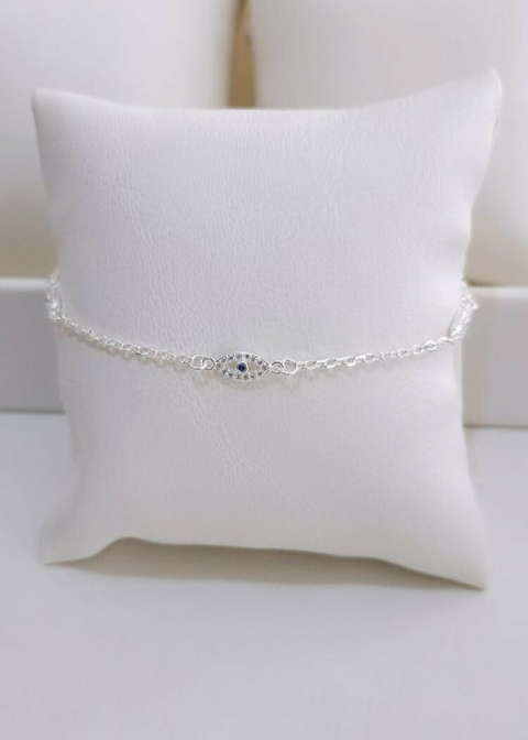 Pulsera de Cadena Forzatina con Dije de Ojos Turco - comprar online