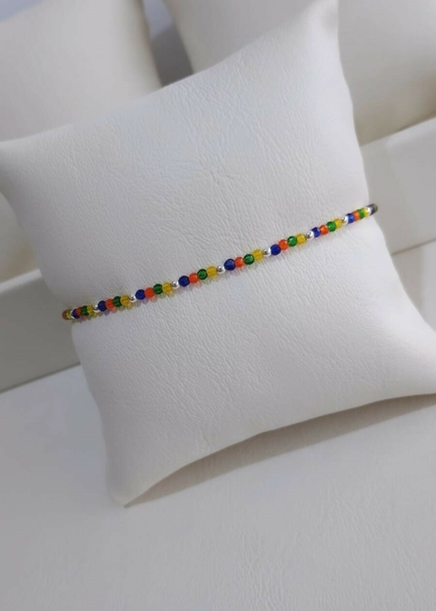 Pulsera de Cristales con Bolitas Multicolores. - comprar online