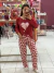 Pijama tradicional inverno vermelho estampa coração