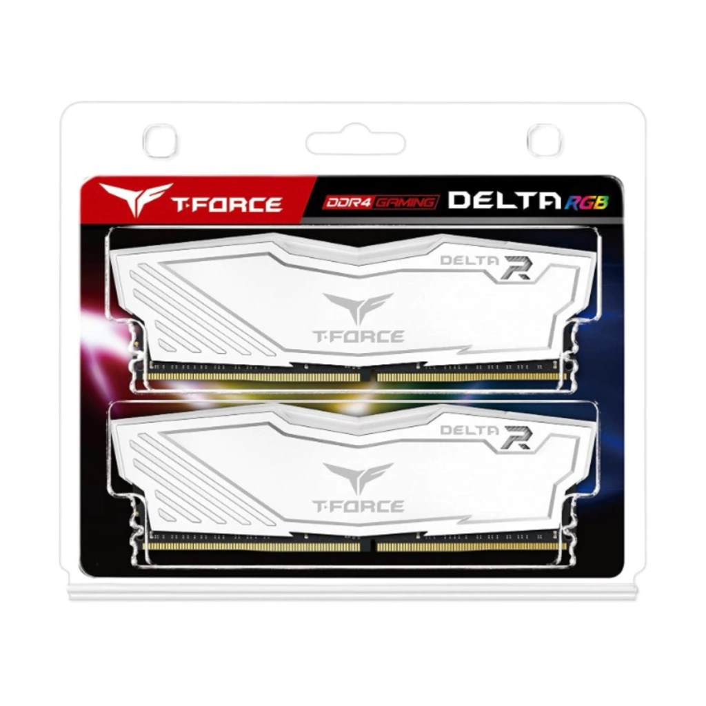 TEAMGROUP T-Force Delta RGB DDR4 16 GB (2 x 8 GB) 4000 MHz (PC4 32000) CL18 Módulo de memoria para juegos de computadora Ram TF4D416G4000HC18JDC01 - B