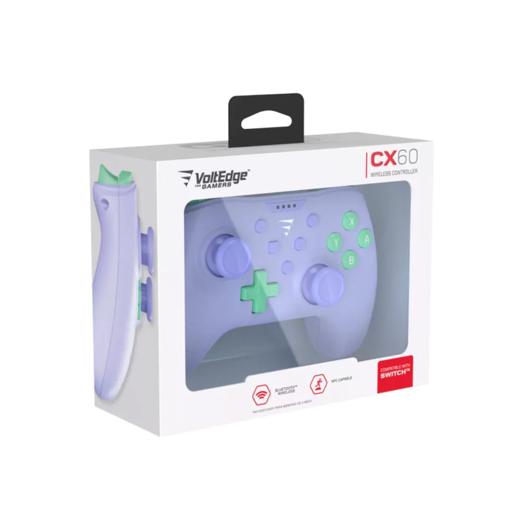 Control Inalámbrico Cx60 Voltedge Para Nintendo Switch Morado