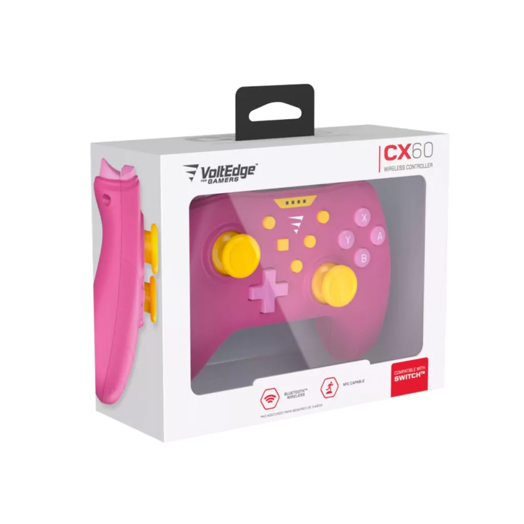 Control Inalámbrico Cx60 Voltedge Para Nintendo Switch Rosa
