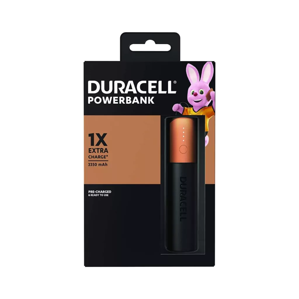 Duracell Power Bank, Batería Portátil, Capacidad 3350 mAh