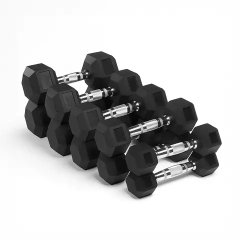 Kit Mancuerna Hexagonal Engomada 2,5 a 15 Kg (105 Kg)