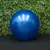 Pelota de esferodinamia azul de 85 cm frente a fondo de hojas verdes.