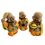 Trio de Budas Prosperidade, Alegria e Proteção 10cm Laranja