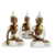 Trio de Sidartas 12 cm branco
