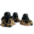 Trio de Budas Alegres da Sabedoria 7cm Preto e Dourado