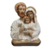 Sagrada Família Manto Branco 28cm em Gesso com Pedrarias e Pérolas