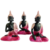 Trio de Sidartas 12 cm Rosa