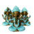 Trio Ganeshas Mudras 15 cm Azul em gesso