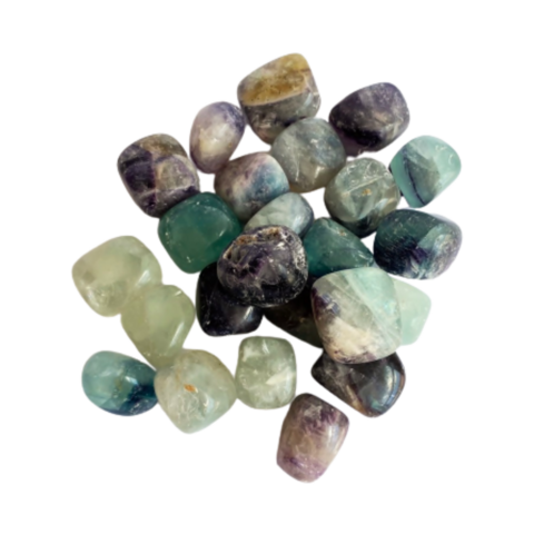 Pedra Fluorita Rolada de até 5cm Cristal Natural da Intelectualidade e proteção espiritual