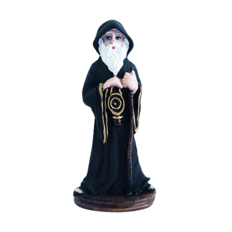 Mago Merlim Bruxo de resina 15cm