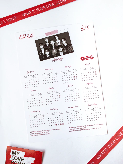 Calendário Arirang BTS 2026
