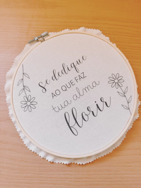 Tecido impresso para bordar Frase - comprar online