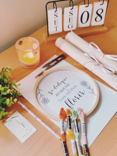 Kit de Bordado para iniciantes - Frase Se Dedique na internet