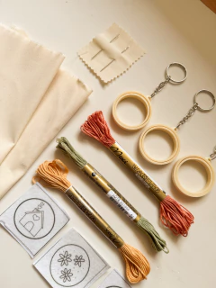 Kit para bordar mini chaveiros - BordaPlanta