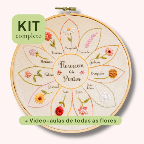 Kit para Bordar Florescem os Pontos