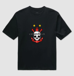 Camiseta Caveira Fiel Metal Oversized na internet
