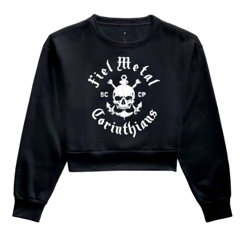 Moletom Cropped Fiel Metal - Corinthians Rock