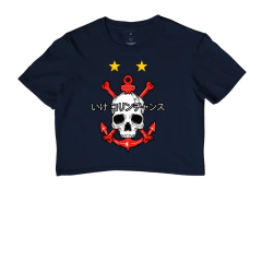 Camiseta Caveira Fiel Metal Cropped na internet